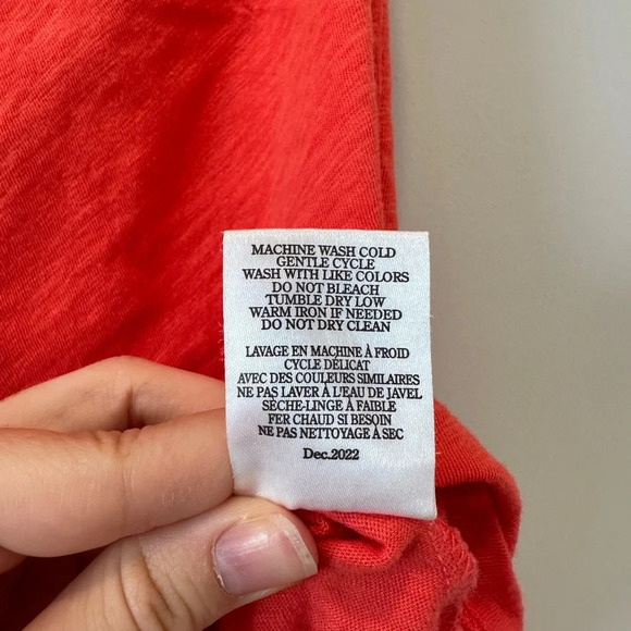 Z Supply One Shoulder Top in Orange Small Puff Sleeve Slub Cotton Soft Easter - Picture 10 of 12